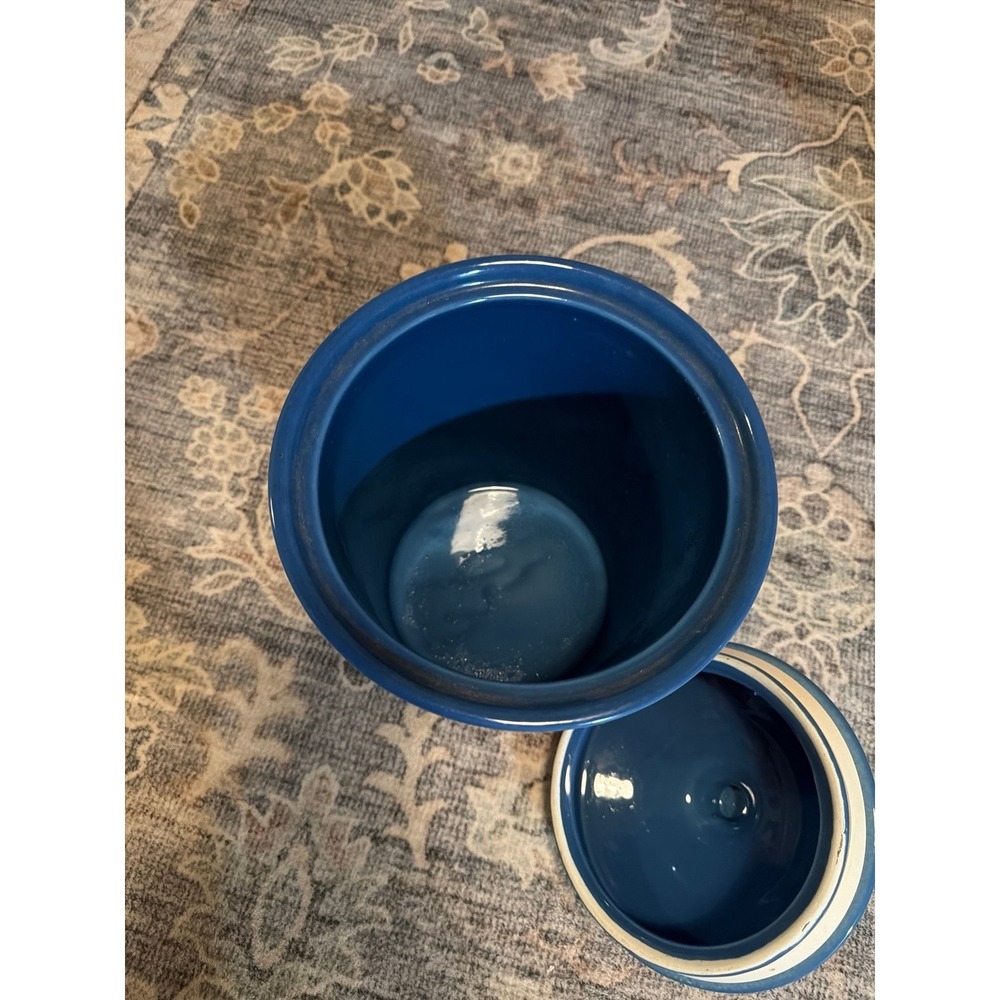 Fiesta Ware Lapis Blue Canister Crock Utensil Holder - Picture 4 of 5